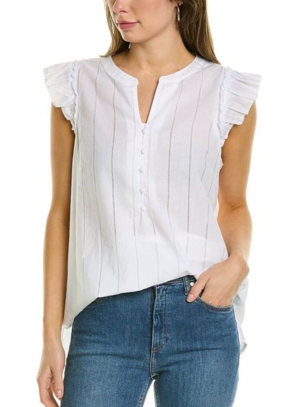J. Mclaughlin White Alisa Blouse